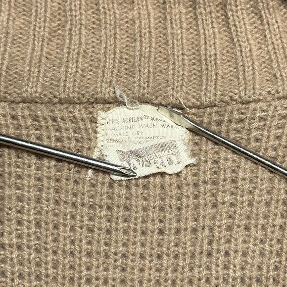 Vintage 70s 80s‎ Montgomery Ward Sleeveless Brown Cardigan Women's Size Medium - Picture 5 of 9